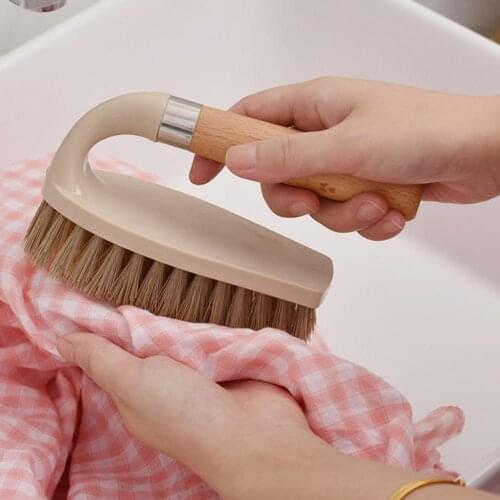 Effective Useful Stiff Bristles Sturdy Scrub Brush Wooden Handle Floor Brush Easy to Storage for Home
