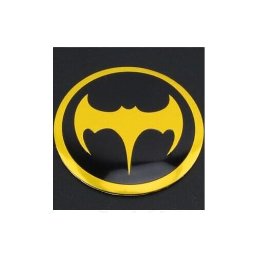 4pcs 56mm Yellow Bat Auto Car Accessories Wheel Center Hub Cap Badge Emblem Decal Sticker Aluminum Sticker Tires & Rim