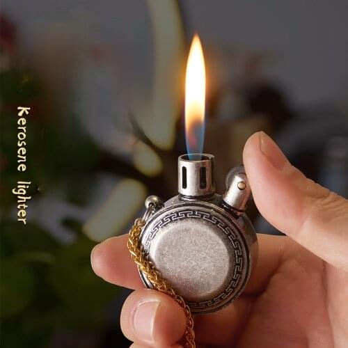 Creativity Retro Grinding Wheel Kerosene Lighter Strong Sturdy Smoking Accessories for Weed Gadgets for Men Exchangeable Flint