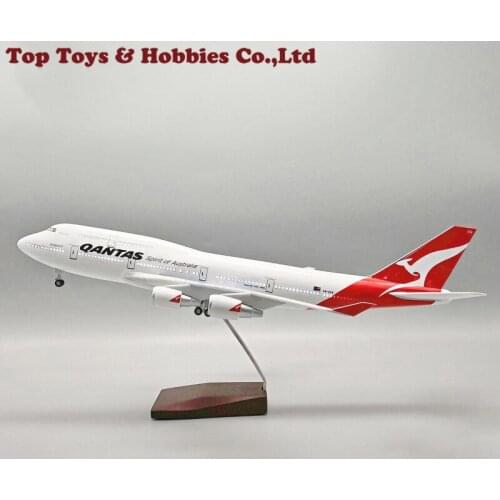 In Stock 1/150 Scale Airplane Model B747-400 Australia Airlines 47cm Aircraft With LED Voice Light Toys