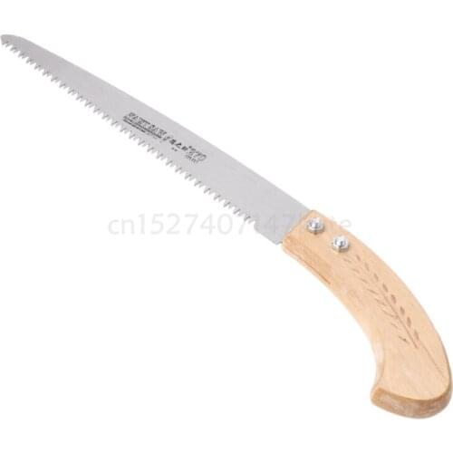 270mm Pruning Saw 3 Cutting Edges 65 Mn Woodworking Garden Tool with Wood Handle