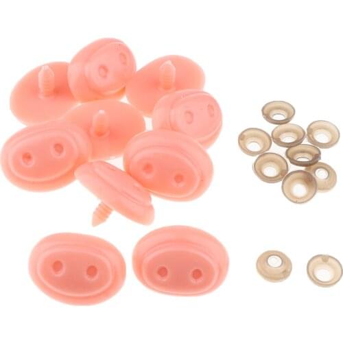 10 Pieces Pink Pig Noses Plastic Safety Parts for Soft Toys & Stuffed Animals Accessories