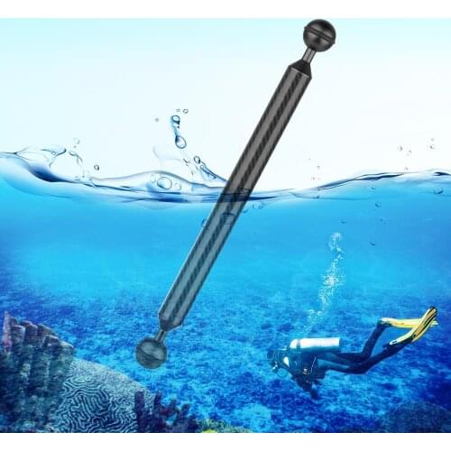 PULUZ 11/ 9/ 7/ 5 inch 27.9/ 22.8/ 17.7/ 12.7cm Length 20.8mm Diameter Dual Balls Carbon Fiber Floating Arm, Ball Diameter: 25mm