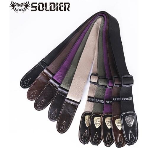 Top Quality Soldier Electric Acoustic Bass Guitar Strap Cotton Black Green Blue Strap For Guitar Musical Instruments Accessories