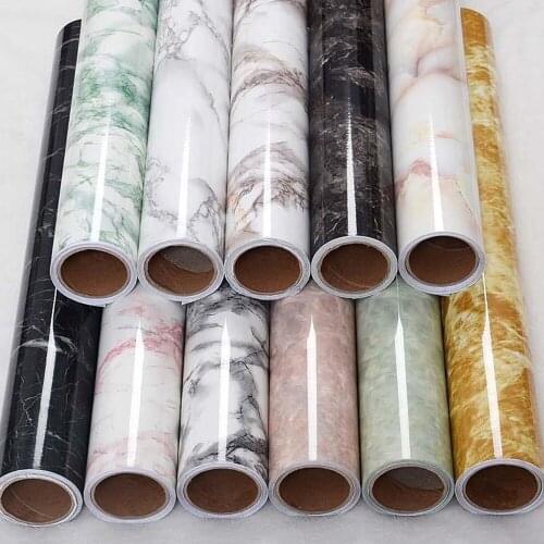 PVC Marble Mural Self adhesive Wallpaper Roll Bathroom Kitchen Paper Waterproof Wall Paper Living Room Decor 1.22m x 50m