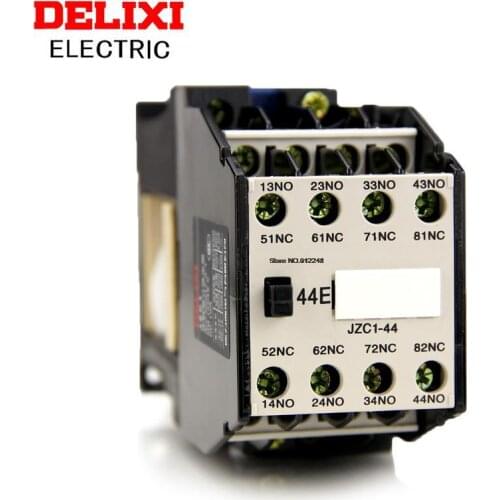 DELIXI DIN Rail Mount Contactors 10A AC Motor Contactor Relay Starter JZC1-44