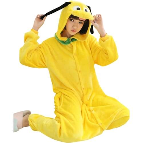 Animal Cosplay Goofy Dog Costume Adult Onesies Pajama For Halloween Carnival Masquerade Party