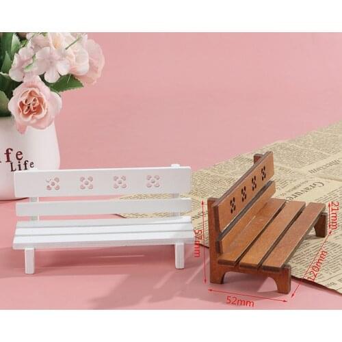 1:12 Dollhouse Miniature Wooden Bench Chair Park Chair Armchair Doll House Decor