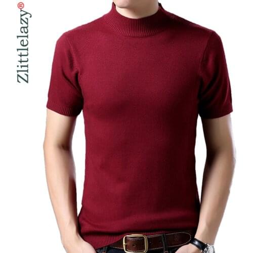 2021 Hot Short Sleeve Turtleneck Pullover Winter Men Sweater Mens Jersey Knitted Sweaters Mens Slim Fit Knitwear Thick Fashions