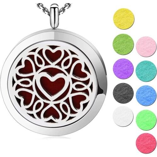 AMYA Silver Jewelry Heart Love Horse Dog Aromatherapy Essential Oils Stainless Steel pendant Perfume Diffuser Locket Necklace