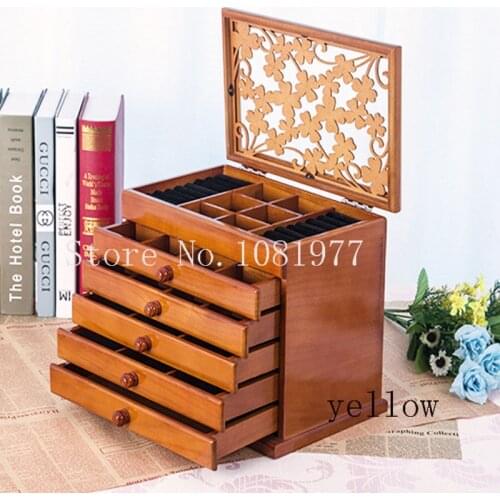 Big 6 floors Wood Jewelry Box jewelry display casket / earrings ring box /jewelry box organizer /case for jewelry gift box
