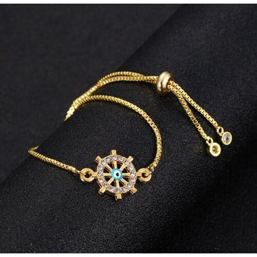 Charm Bracelet Couple Hope Rudder Bracelet Lady Lucky Eye Bracelet Fashion Jewelry Gift Wholesale