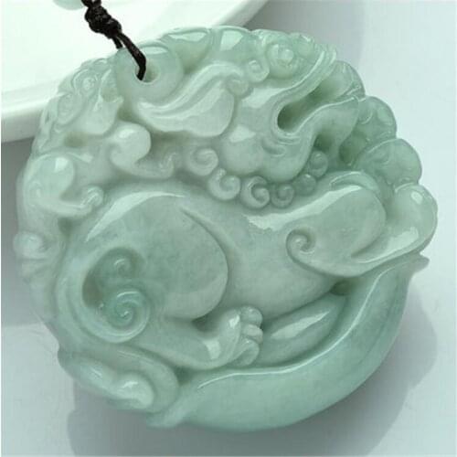 Natural Jadeite Transport Zhulutong Male Mother and Son Razor Jade Peiyu Brand Jade Pendant