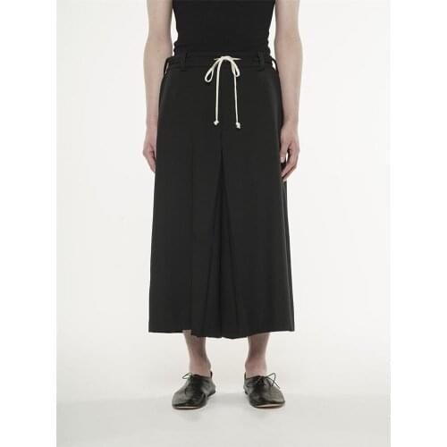 Mens new menswear hair stylist fashion street style personality simple casual pants skirt pants large size performance suit