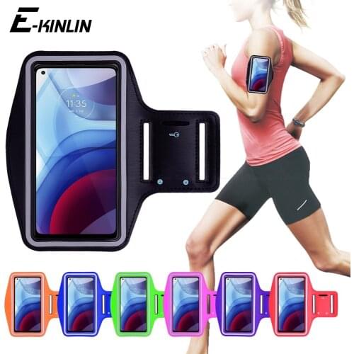 Running Jogging Gym Sports holder Bag Cover Arm Band Phone Case For Motorola Moto Edge G Power Stylus Pro Fast E 2020 5G Plus