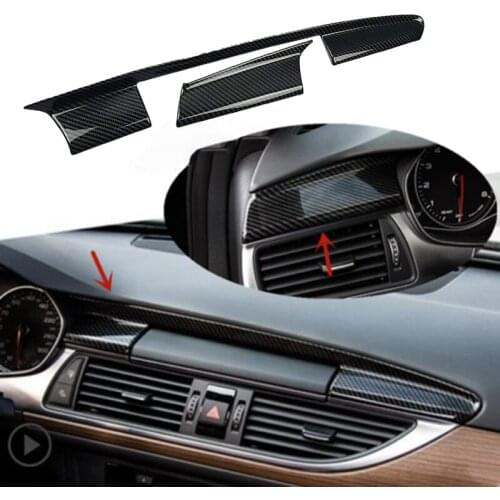 Car LHD Console Navigation Panel Decorative Cover Trim for A6 C7 2012-2018