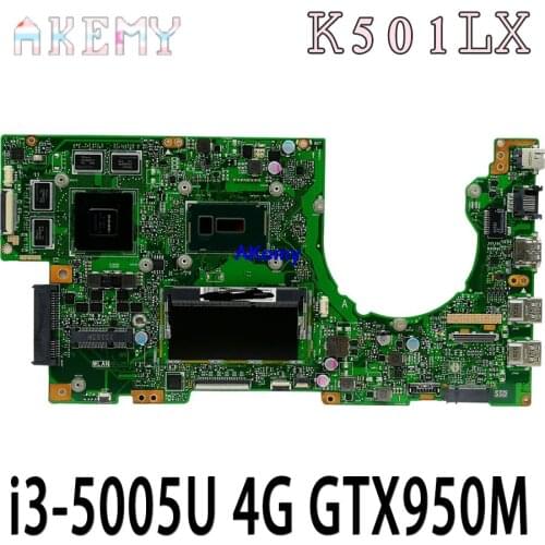 K501LX GTX950M For Asus K501L K501LB K501LN A501L motherboard with i3-5005U 4G RAM Integrated graphics card DDR3 USB3.0 S-4