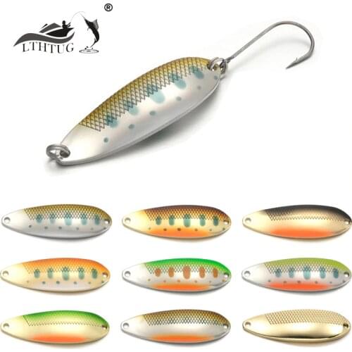 LTHTUG D-S LINE SPOON 6.5g 45mm Trout Bait Stream Lures Copper Metal Fishing Lures For Trout Pike Perch Salmon