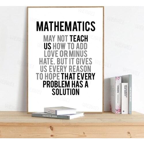 Mathematics May Not Teach Us How To Add Love Quotes Prints Math Poster Canvas Painting Picture Home Decor Math Teacher Gifts