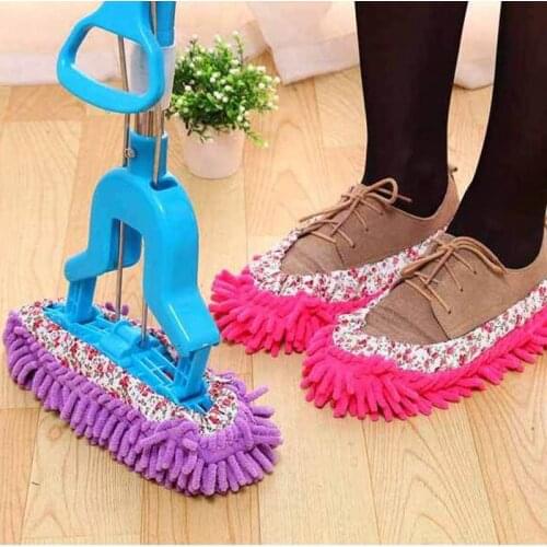 Pop Multifunction Floor Dust Cleaning Polishing Slippers Shoe Lazy Mopping Shoes Mop Caps House Home Clean Cover Wipe Shoes Head