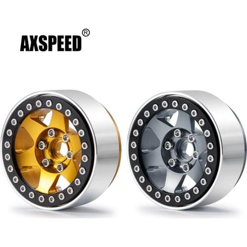 AXSPEED Model Car Metal Alloy 1.9 Inch Beadlock Wheel Rims Hubs for Axial SCX10 CC01 D90 1/10 RC Crawler Car Truck Parts
