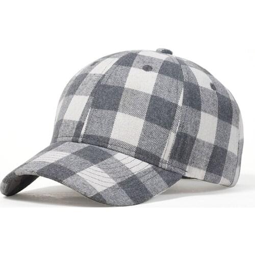 Men Cap Dad Hat Women Baseball Curved Bill Adjustable White Plaid Sports Outdoor Accessory For Teenagers