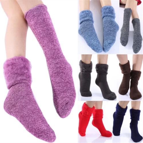 Men women winter new Plus velvet plus thick warm long socks floor socks W001