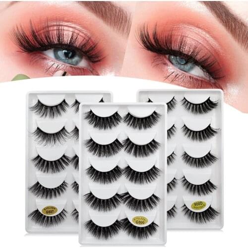 3D mink eyelashes 5 pairs of false eyelashes natural thick eyelashes beauty tool natural eyelashes false