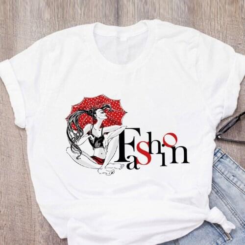 2020 New Summer Womens T-shirts Sexy beauty Print Fashion Tshirt Tops Streetwear White T Shirt Female Harajuku Tee Clothing