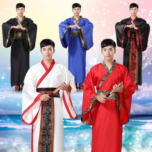 New Style Ancient Costume Mens Hanfu Traditional Chinese Clothing Gown Embroidery Loose Style Male Tang Suit Festival Outfit