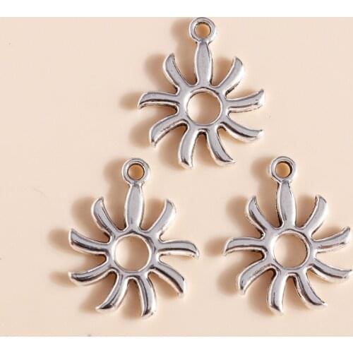 20pcs 15*19mm Antique Silver Color Planet Sun Charms Fit Necklaces Pendants Earrings Handmade DIY Jewelry Accessories Making
