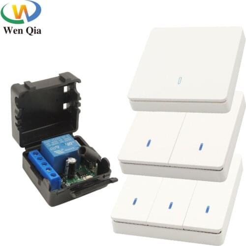 433Mhz Wireless Remote Control Switch DC 12V1CH10A Receiver Smart Wall Switch Wall Panel For Solenoid Door Light Electronic Lock