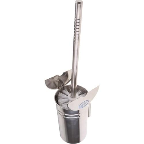 Toilet Brush with Stainless Steel Holder Set In Modern Stylish Design