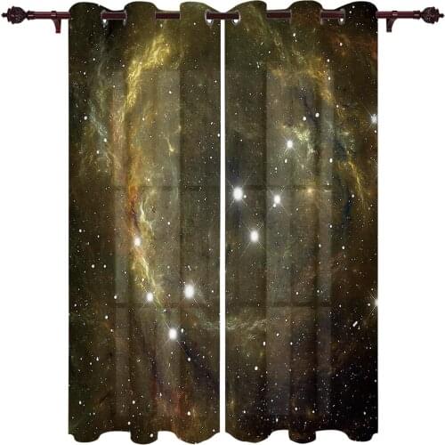 Outdoor Curtains Space Nebula Twinkle Living Room Kitchen Curtain Drape For Patio Garden Gazebo Yard Valance Cutains