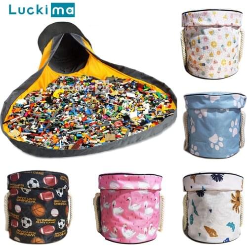 Foldable Toy Storage Bag Baby Kids Play Mat Oversized Cleanup Organizer Building Blocks Toys Container Pouch Home Laundry Basket