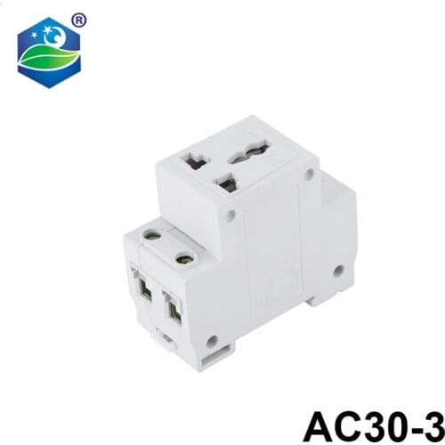 AC30-3 16A mult-function Modular Socket electric socket 2P+N DIN rail socket