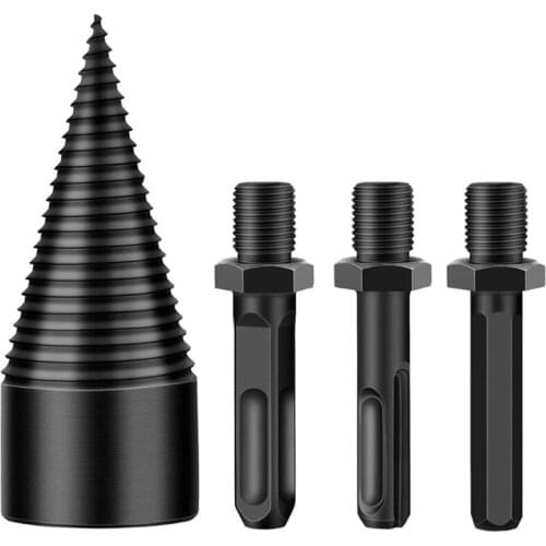 Hexagonal Wood Splitting Impact Drill Bit High Hardness Firewood Log Splitter Removable Heavy Duty Drill Screw Cone Driver LX0C