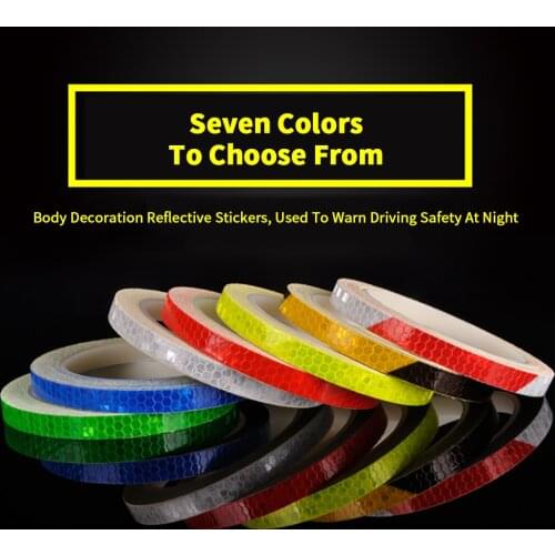 1cm*8m Car Motorcycle Bike Reflective Sticker DIY Car Bike Teflective Tape Stickers Body Bumper Stickers and Decals Decorations