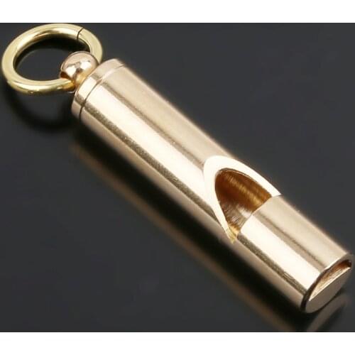 Outdoor Handmade Vintage Pure Brass Whistle Survival Supplies Camping Outdoor Water Sport Rescue Survival