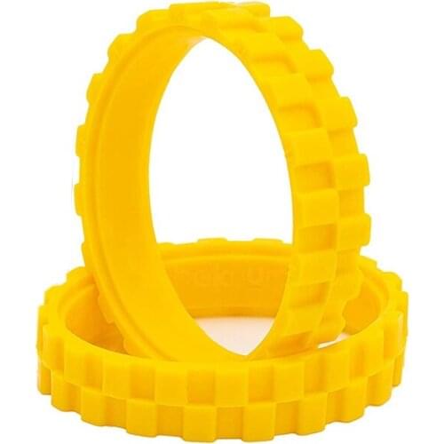 Yellow Tires for IROBOT ROOMBA Wheels Series 500, 600, 700, 800 and 900 E5 (Pack of 2) Great Adhesion and Easy Assembly