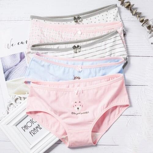 Female Seamless Briefs Women Panties Soft Cotton Breathable Underwear Low 5Pcs/lot Waist Sexy Cute Bow Girls Underpants