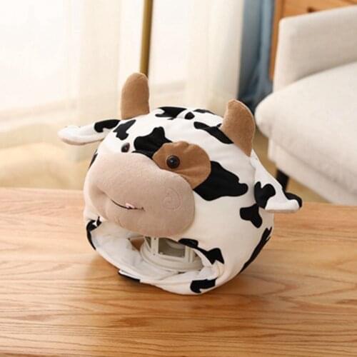 Winter Cow Hat Cap Headwear Novelty Soft Plush Hat Photo Props Costume Headgear