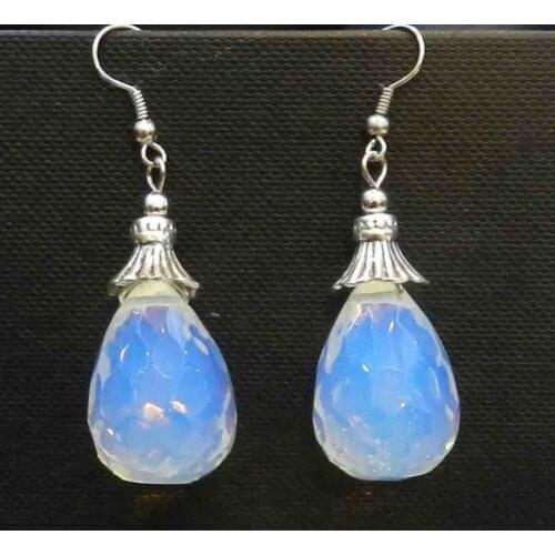 10 pairs wholesale Stunning 12x16mm SriLanka White Moonstone Teardrop Beads Earring AAA Silver Hook