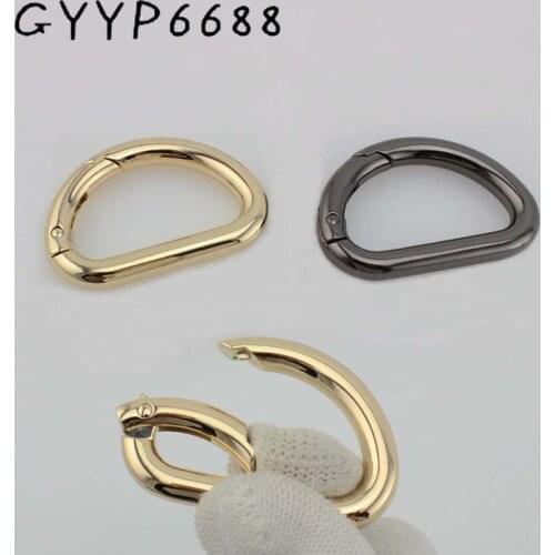 10pcs 33mm semicircle edge Alloy Material Spring D ring metal Trapeziform shaped ring for ladies bags handbags handle