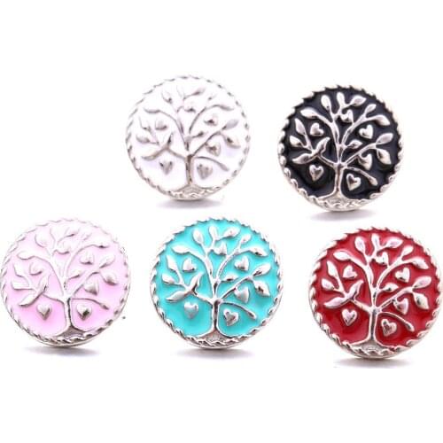 10pcs/lot New 18mm Snap Jewelry High Quality Crystal Tree of Life 18mm Snap Buttons Snap for Ginger Snap Bracelet Earrings