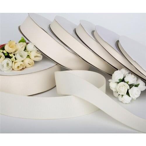100 Yards Ivory 7/10/15/20/25/38mm Grosgrain Ribbons Packing Material DIY Crafts Decor Wedding Party Decoration Gift Wrapping
