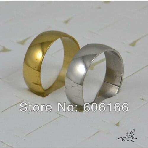 50pcs 8mm Wedding Bands Engagement Ring Mix Gold Silver Tone Polishing Dome Half Round Stainless Steel Rings Fashion Jewelry