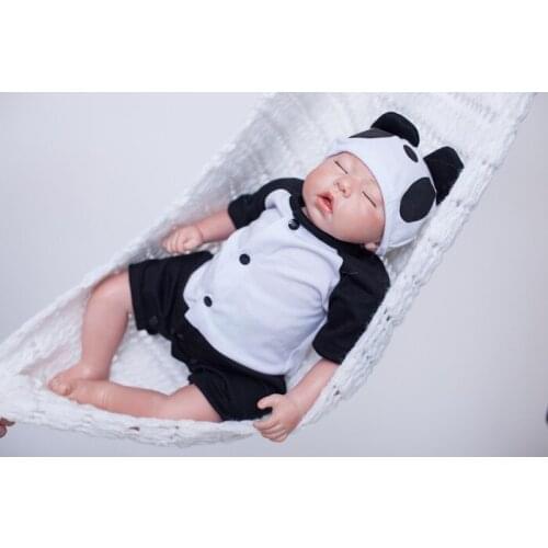 50cm Reborn Baby Doll Cute Panda Clothes Lifelike Vinyl Baby Toys Soft Reborn Toddler Bebe Collection Dolls Kids Christmas Gifts