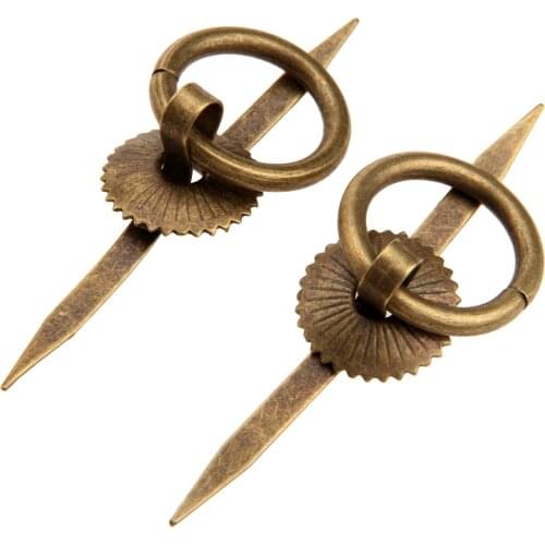 6pcs Ring Pull Handles Iron Round Knob Vintage Furniture Antique Brass Box Case Cupboard Cabinet Drawer knobs 23mm Hardware