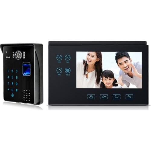 7 inch color high-definition smart electronic video intercom doorbell home fingerprint password access control system